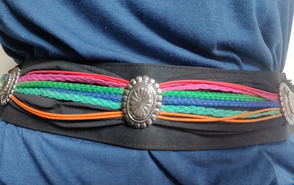 Vintage 80s Ginnie Johansen Designs Dallas Southwestern Corset Belt - Picture 4 of 13